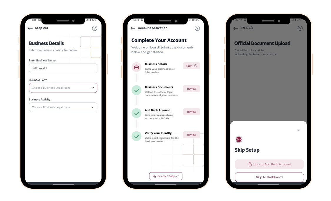 Sadad Merchant App Interface
